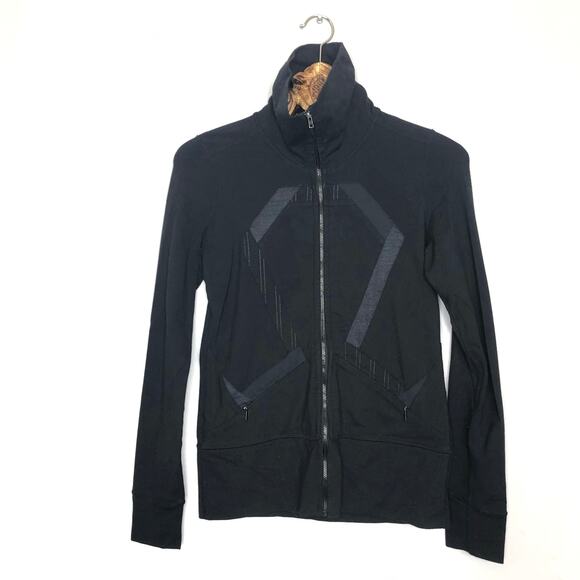 Lululemon Origami Stride Jacket Outer Layer Zip Front High Neck Black 6